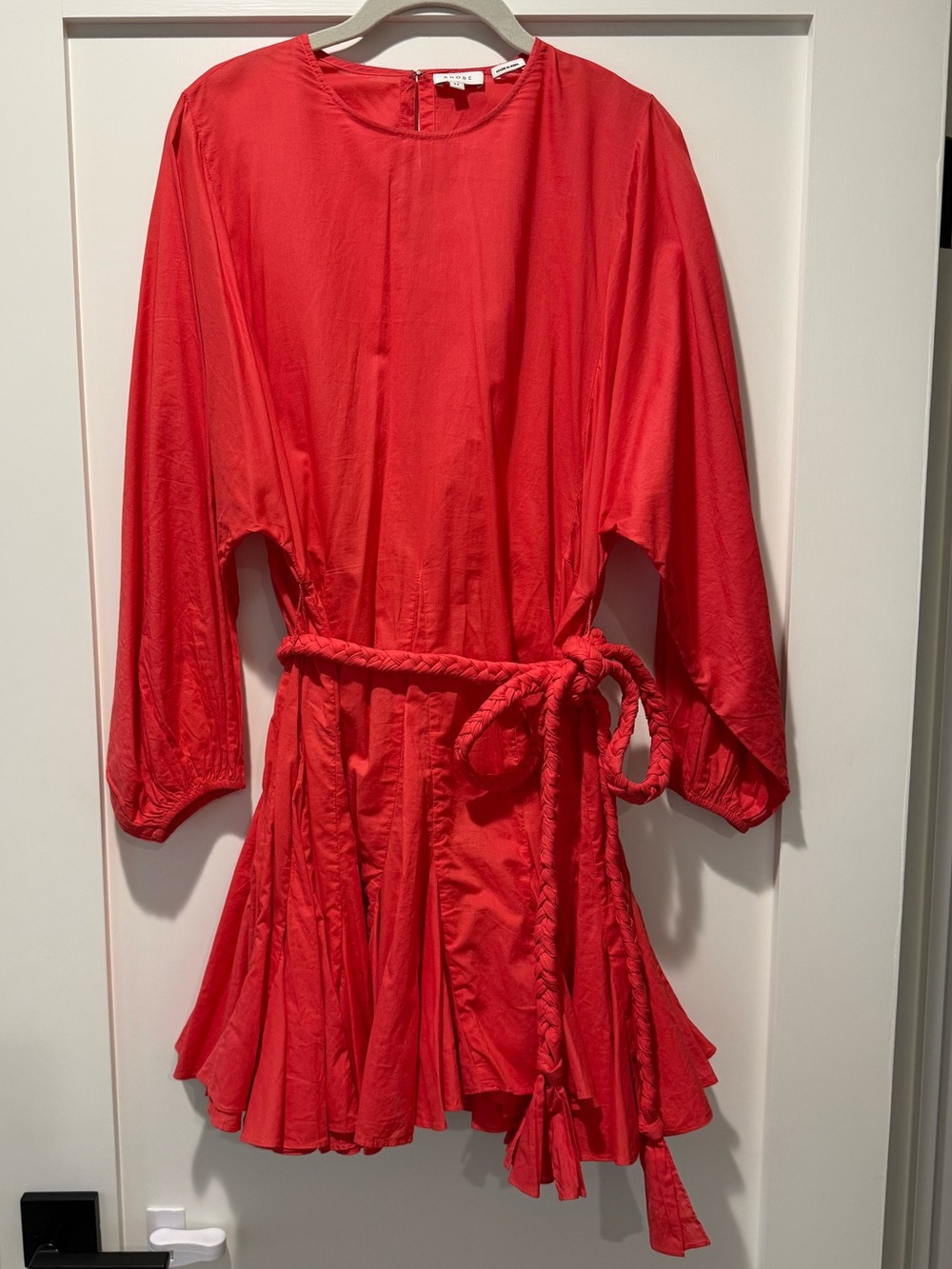RHODE Ella Tie-Waist Pink Dress
